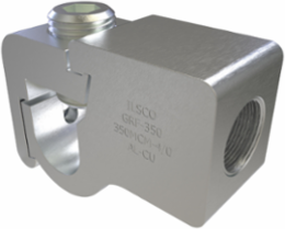 Permaground Aluminum Grounding Connector, Dual Rated, Conductor Range 350-4/0, Female, 5/8in Bolt Size, Tin Plated