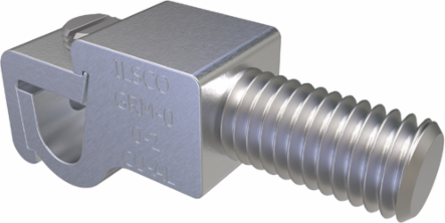 Permaground Aluminum Grounding Connector, Dual Rated, Conductor Range 1/0-2, Male, 1/2in Bolt Size, Tin Plated