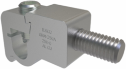 Permaground Aluminum Grounding Connector, Dual Rated, Conductor Range 250-1/0, Male, 1/2in Bolt Size, Tin Plated