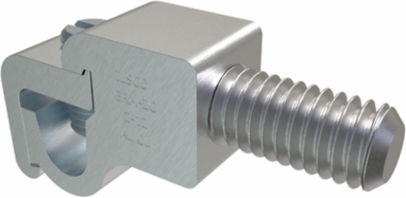 Permaground Aluminum Grounding Connector, Dual Rated, Conductor Range 2-12, Male, 3/8in Bolt Size, Tin Plated