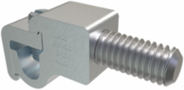 Permaground Aluminum Grounding Connector, Dual Rated, Conductor Range 2-12, Male, 3/8in Bolt Size, Tin Plated