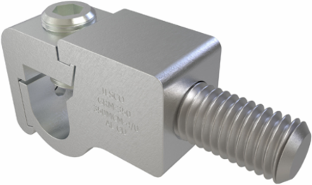 Permaground Aluminum Grounding Connector, Dual Rated, Conductor Range 350-4/0, Male, 5/8in Bolt Size, Tin Plated