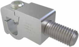 Permaground Aluminum Grounding Connector, Dual Rated, Conductor Range 350-4/0, Male, 5/8in Bolt Size, Tin Plated