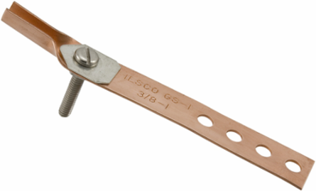 Permaground Copper Ground Strap, Pipe Sizes 3/8 to 1in, Heavy .050in Thick