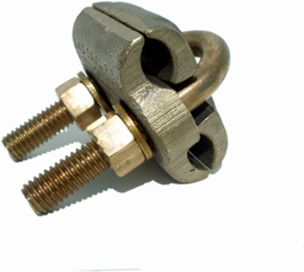 Permaground Copper Ground Clamp, Conductor Range 250-2/0 Sol, 2 Conductors, Pipe Sizes 1/2 to 3/4in, Ground Rod Sizes 3/4 to 1in, Perpendicular Orientation, UL