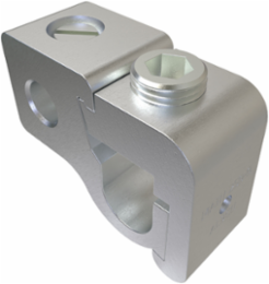 Aluminum Parallel Tap Connector, Dual Rated, Main Conductor Range 250-1/0, Tap Range 1/0-12 AL, 1/0-14 CU, Tin Plated, UL, CSA