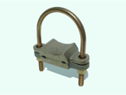 Permaground Copper Ground Clamp, Conductor Range 2/0-4 Sol, 2 Conductors, Pipe Size 1in, UL