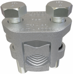 Copper Two-Bolt Split Bolt, Main Conductor Range 1000-500, Tap Range 1000-4/0, Tin Plated, UL