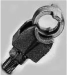 Permaground Copper Eye-Bolt Terminal, Conductor Range 250-6 Sol, Up to 1/4in Mounting Surface