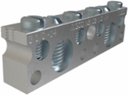 Aluminum Neutral Bar, Dual Rated, Large Conductor Range 1/0-14, Small Range 6-14, 2 Large Ports, 4 Small Ports, 1 Hole, #10 Bolt, UL, CSA