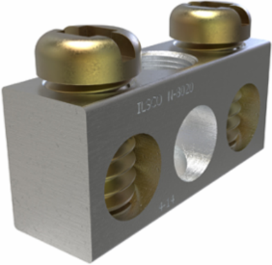 Aluminum Neutral Bar, Dual Rated, Conductor Range 4-14, 2 Ports, 1 Hole, #10 Bolt, Headed Slot Drive, UL, CSA