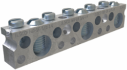 Copper Neutral Bar, Large Conductor Range 1/0-14, Small Range 6-14, 3 Large Ports, 5 Small Ports, 2 Holes, #10 Bolt, UL, CSA