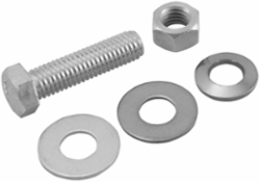 Mounting Hardware, Includes 1 Aluminum Bolt 1/2-13 x 2-1/2in, 1 Aluminum Nut, 1 Stainless Steel Belleville Washer, 1 Aluminum Flat Washer, and 1 Stainless Steel Flat Washer