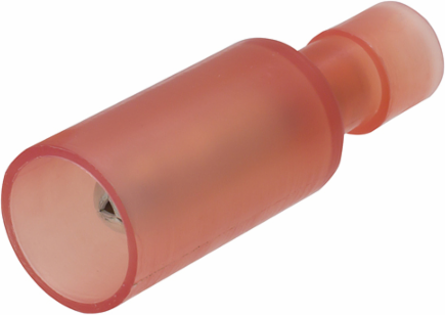 ILSCON Bullet Disconnect Terminal, Conductor Range 18-22, Female, Nylon Fully Insulated, Red Color Code, Pack of 25