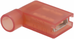 ILSCON Disconnect Terminal, Conductor Range 18-22, Flag, Nylon Insulated, Red Color Code, 0.250 x .032in Tab Size, Pack of 25