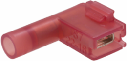 ILSCON Disconnect Terminal, Conductor Range 18-22, Flag, Double Crimp, Nylon Insulated, Red Color Code, 0.187 x .020in Tab Size, Pack of 25