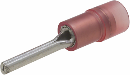 ILSCON Pin Terminal, Conductor Range 18-22, Double Crimp, Nylon Insulated, Red Color Code, Pack of 50