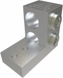Aluminum Panelboard Lug, Dual Rated, Conductor Range 500-4/0, 2 Ports, 2 Holes, 1/4in Bolt Size, 11/16in Hole Spacing, Tin Plated, UL, CSA