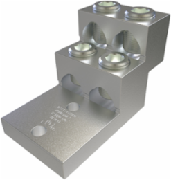 Aluminum Panelboard Lug, Multi Wire, 4 Ports, Conductor Range 750-2, 3/8 Inch Bolt Size