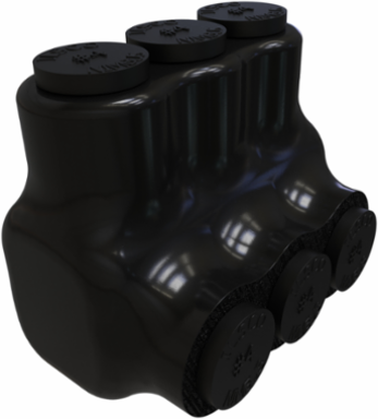 Nimbus Insulated Aluminum Multi-Tap Connector, 3 Ports, Conductor Range 4-14, 600V