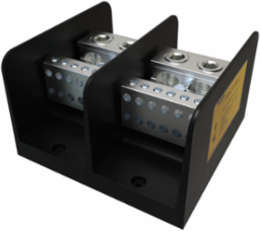 Power Distribution Block, Dual Rated, Line Conductor Range 500-4, Load Range 4-14, 2 Ports Per Pole Line Side, 12 Ports Per Pole Load Side, 2 Pole, UL, CSA