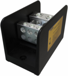 Power Distribution Block, Dual Rated, Line Conductor Range 500-4, Load Range 2/0-14, 2 Ports Per Pole Line Side, 6 Ports Per Pole Load Side, 1 Pole, UL, CSA