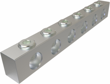 Aluminum Multi-Tap Connector, Dual Rated, 6 Ports, Conductor Range 2/0-14