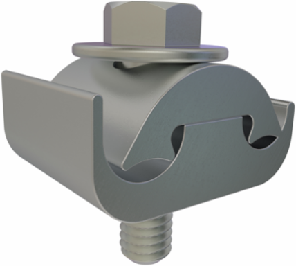 Aluminum Parallel Groove Clamp, Dual Rated, Conductor Range 2/0-6 Sol, 3/8in Steel Bolt