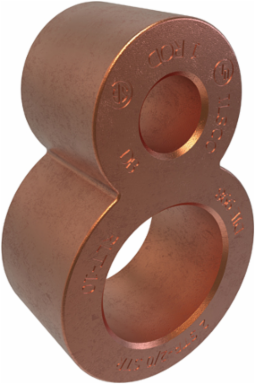 Permaground Copper Grounding Connector, Main Conductor Range 2/0-2, Tap Range 2/0-2, Ground Rod Size 1in, UL, CSA