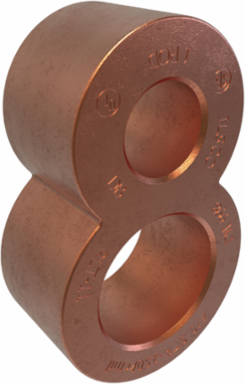 Permaground Copper Grounding Connector, Main Conductor Range 250-4/0, Tap Range 250-4/0, Ground Rod Size 1in, UL, CSA