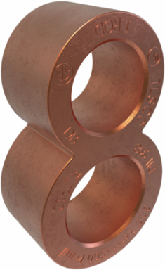 Permaground Copper Grounding Connector, Main Conductor Range 500-300, Tap Range 500-300, Ground Rod Size 1in, UL, CSA