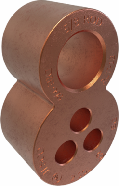 Permaground Copper Grounding Connector, Main Conductor Range 2 Sol, Tap Range 2 Sol, Ground Rod Size 5/8in, UL, CSA
