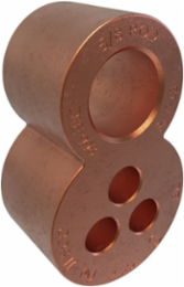 Permaground Copper Grounding Connector, Main Conductor Range 2 Sol, Tap Range 2 Sol, Ground Rod Size 5/8in, UL, CSA