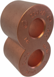 Permaground Copper Grounding Connector, Main Conductor Range 2/0-2, Tap Range 2/0-2, Ground Rod Size 1/2in, Rebar Sizes #3-#4, UL, CSA