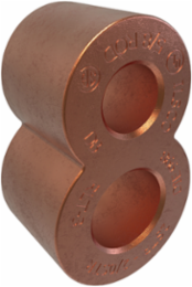 Permaground Copper Grounding Connector, Main Conductor Range 2/0-2, Tap Range 2/0-2, Ground Rod Size 5/8in, Rebar Sizes #3-#4, UL, CSA