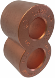 Permaground Copper Grounding Connector, Main Conductor Range 250-4/0, Tap Range 250-4/0, Ground Rod Size 1/2in, Rebar Sizes #5-#6, UL, CSA