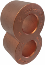 Permaground Copper Grounding Connector, Main Conductor Range 250-4/0, Tap Range 250-4/0, Ground Rod Size 5/8in, Rebar Sizes #5-#6, UL, CSA
