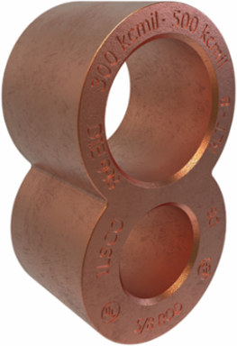 Permaground Copper Grounding Connector, Main Conductor Range 500-300, Tap Range 500-300, Ground Rod Size 5/8in, Rebar Sizes #5-#6, UL, CSA