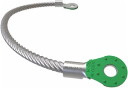 Copper Surface Bonding Jumper, 2 Holes, 1/4in Bolt Size, 12in, UL