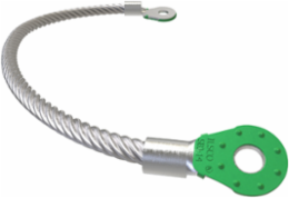 Copper Surface Bonding Jumper, 2 Holes, 1/4in Bolt Size, 7-1/2in, UL