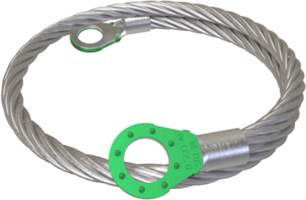 Copper Surface Bonding Jumper, 2 Holes, 3/8in Bolt Size, 28in, UL