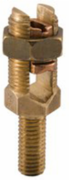 Permaground Bronze Service Post Connector, Male, Conductor Range 350-1/0, 5/8-11 x 1-1/2in Stud Size, Long Stud, Double Conductor, UL, CSA