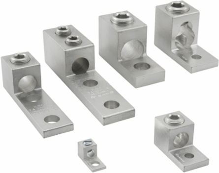 Aluminum Mechanical Lug, Conductor Range 2/0-14, 1 Port, 1 Hole, 1/4in Bolt Size, Tin Plated, UL, CSA
