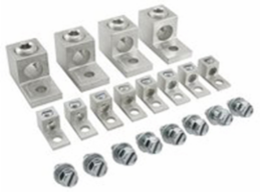 Aluminum Transformer Lug Kit, Dual Rated, Includes (8) TA-2, (4) TA-250, (8) Bolts 1/4-20 x 3/4, (8) Free Spin Flange Nuts 1/4-20