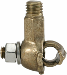 Permaground Bronze Transformer Tank Ground Connector, Conductor Range 1-10 Sol, 1/2-13 Bolt Size, 1-3/8in Height