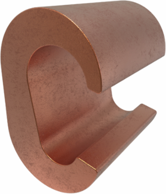 Permaground Copper Grounding C Crimp, Main Conductor Range 4-6 Sol, Tap Range 8 Str-8 Sol, UL, CSA