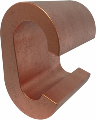 Permaground Copper Grounding C Crimp, Main Conductor Range 2/0-1/0 Sol, Tap Range 2-8 Sol, UL, CSA