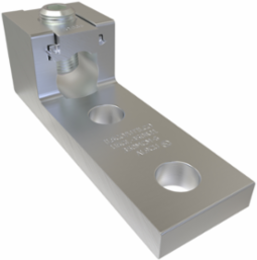 Cleartrax Aluminum Lay-In Connector, Dual Rated, Conductor Range 350-6, 1 Port, 2 Holes, UL