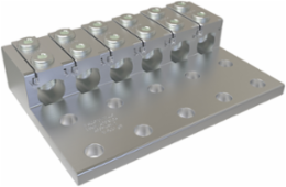Cleartrax Aluminum Lay-In Connector, Dual Rated, Conductor Range 600-2, 6 Ports, 10 Holes, UL