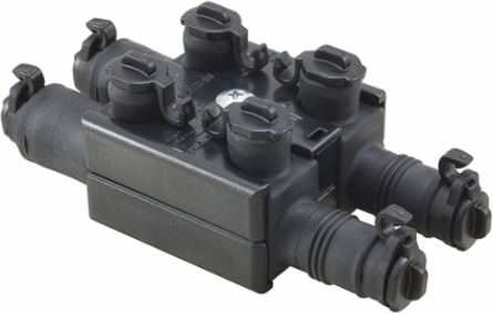 Streetwise Street Light Connector, Dual Rated, Direct Bury, Conductor Range 1/0-14, 1 Port Line Side, 2 Ports Load Side, UL